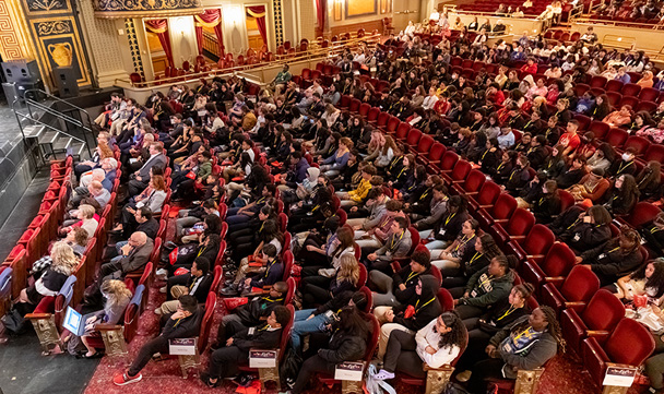 An aerial view of WISHfest attendees in the Palace Theater